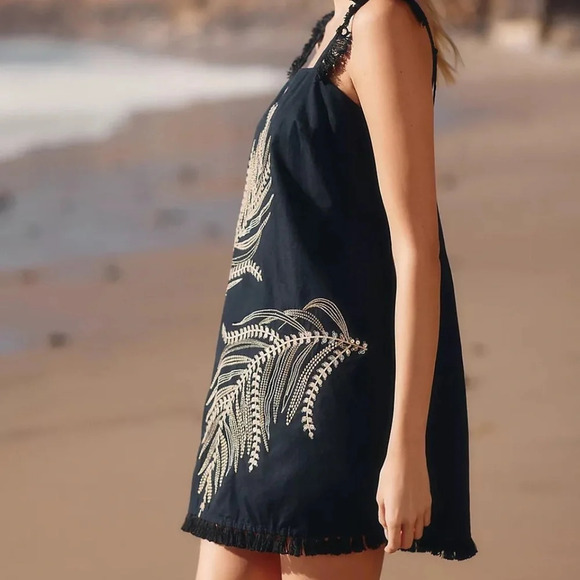 NWT Anthropologie Sariah Fringe Mini Dress Large - Picture 4 of 5